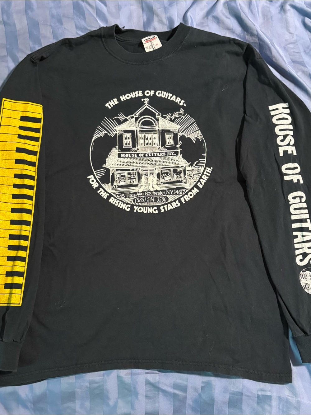 Anvil 90s street Black Long Sleeve Shirt  Vintage House of guitar made in USA